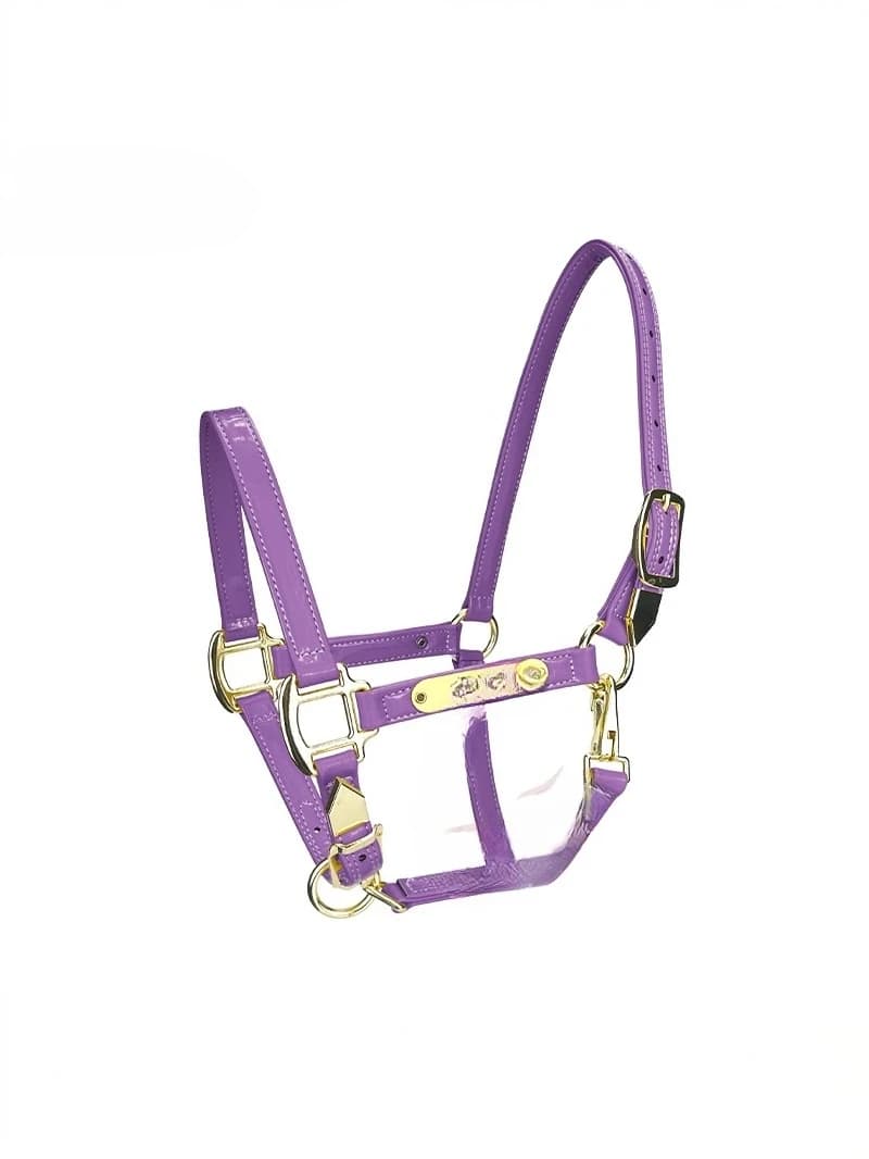 Multicolor microfiber mirror equestrian bridle, patent leather bridle