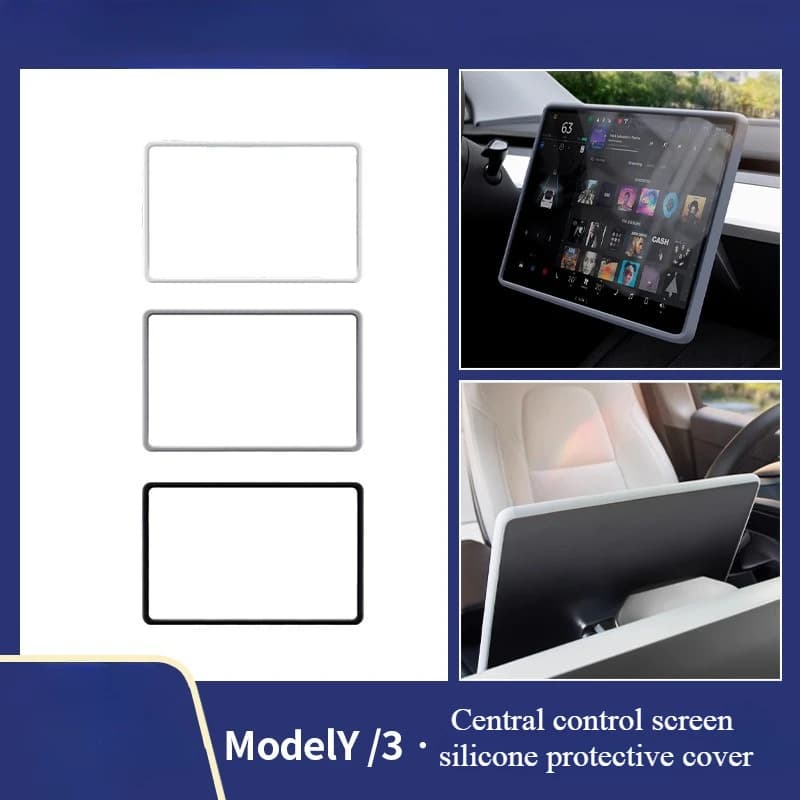 Screen Protector Suitable for Tesla Model3/Y Silicone Frame Central Control Navigation Screen Protector Anti-collision Interior