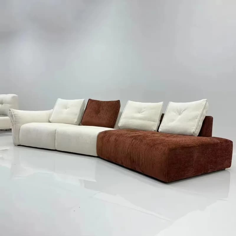 High-end villa popular large fabric sofa popular wooden upholstered modern living room corner sofa