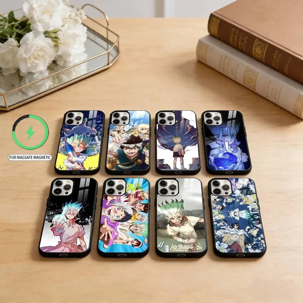 Dr Stone A-Anime  Magnetic For Magsafe Wireless Charging Phone Case For iPhone17,16,15,14,13,12,11 Plus,Pro Max