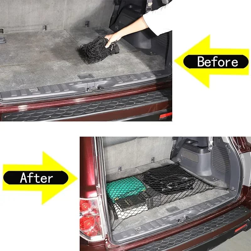 Nylon Black Car Trunk Luggage Storage Organizer Bag Trunk Luggage Mesh Bag Car Accessories For Honda Pilot 2003-2008