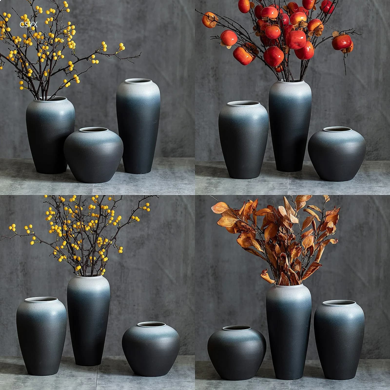 New Chinese Style Ceramic Vase Home Living Room Decoration Table Flower Arrangement Dried Flowers