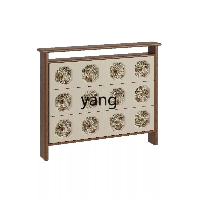 CX  solid wood retro printing shoe cabinet household home change shoe cabinet locker