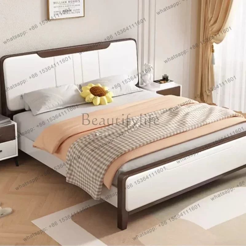 Simple Sleeping Bed Bedroom Single Queen Design European Children Double Bed Modern Headboards Letto Matrimoniale Home Furniture