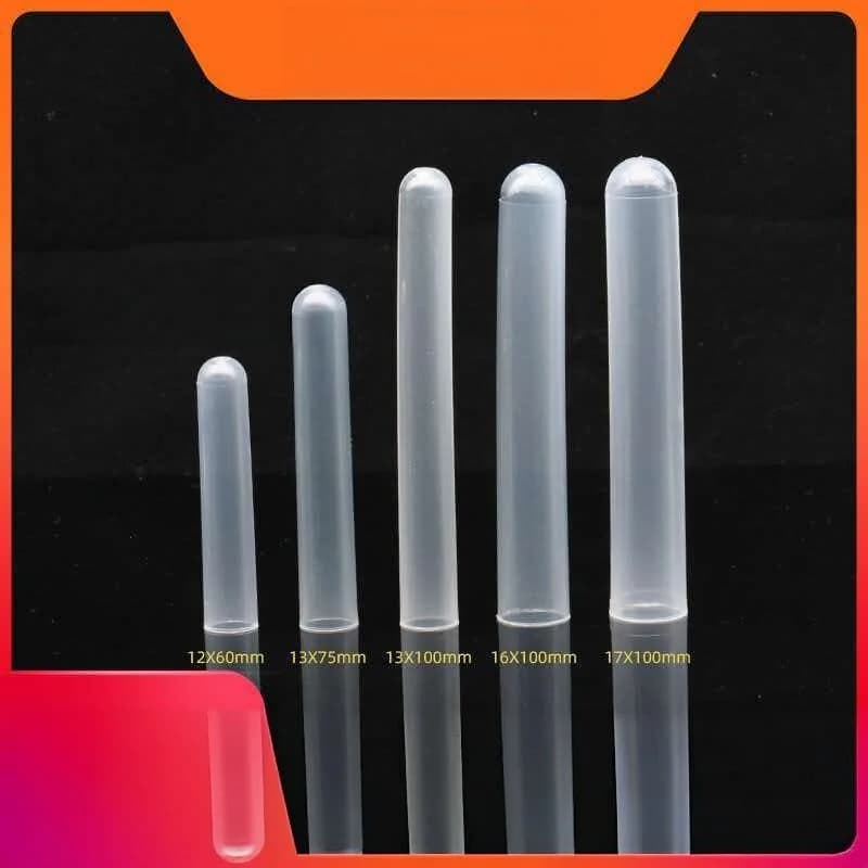 12X60mm plastic test tube, heat-resistant PP material, disposable hard sampling tube 13 * 75 16/17x100mm