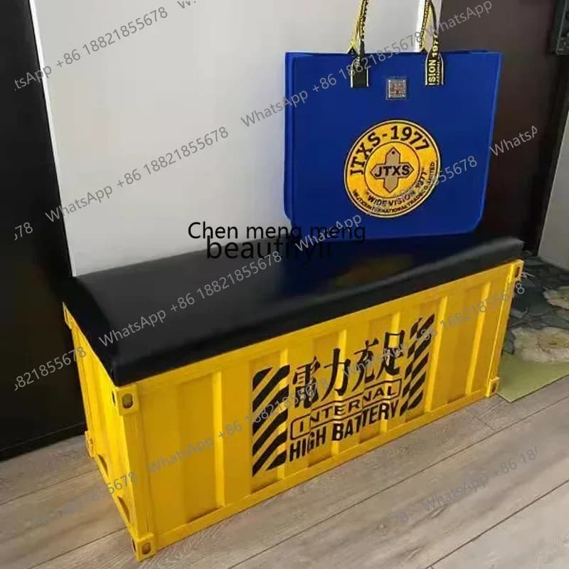 SS new styleIndustrial style container retro sofa clothing store storage card seat shoe change stool ss 7486 ss 7486