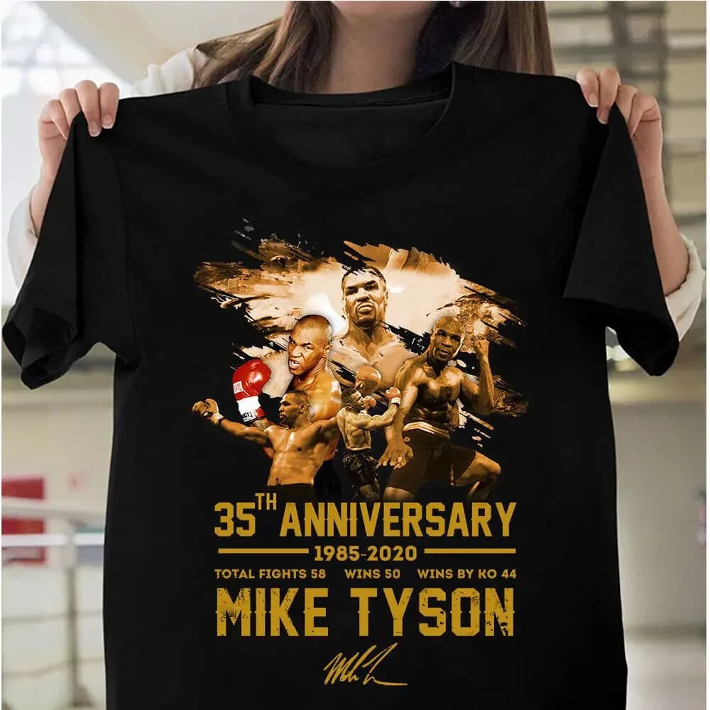 Vintage 35Th Anniversary Mike Tyson T-Shirt Men Tee Men's 100% Cotton Casual T-shirts Loose Top S-3XL