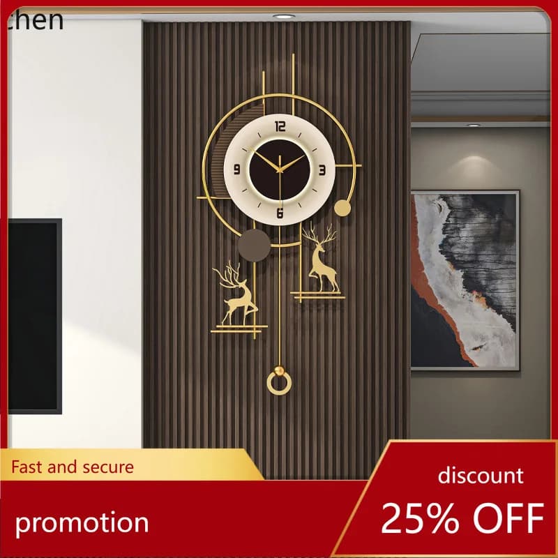 ZML vintage-style wall clock, modern minimalist living room home wall clock