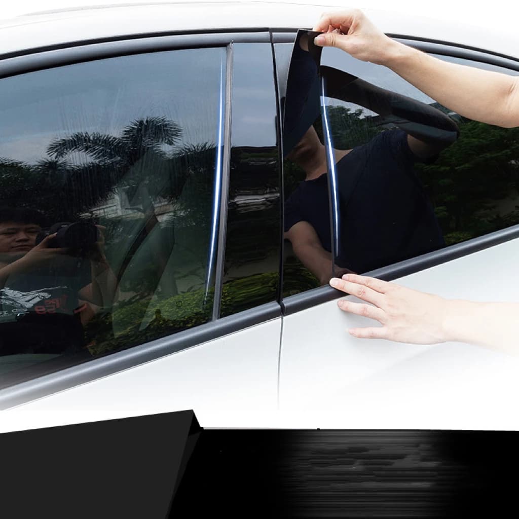 6pcs Gloss Black Pillar Posts Fit For BMW 5-Series E60 4-Door Sedan 2003-2010  Window Trim  Door Side Moulding Decorative Cover