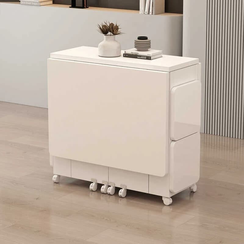 Household folding dining table and chair combination removable retractable rectangular round