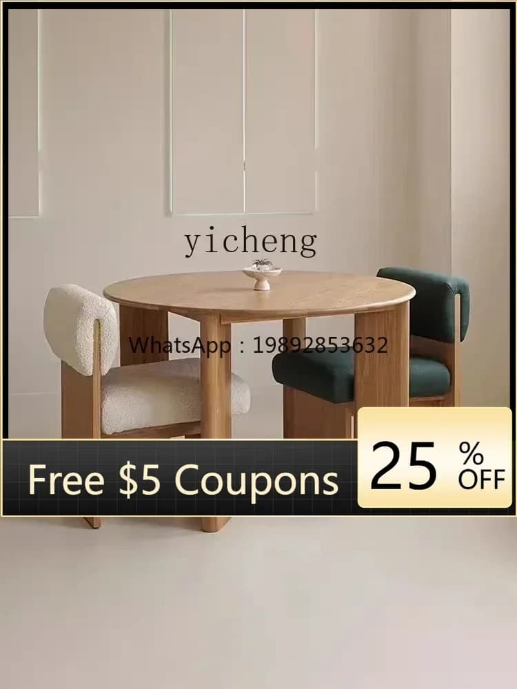 Simple Solid Wood round Table Long Dining Table  Negotiation Desk Office Table home decor