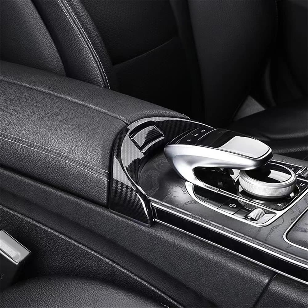 Car Center Console Armrest Storage Box Button Cover Sticker for Mercedes Benz C GLC Class W205 X253 2015 -2022 Car Decor
