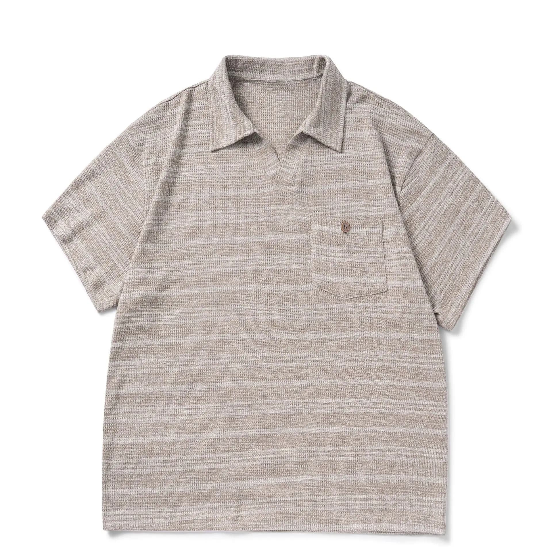 American Retro Short Sleeve Polo Shirt for Men and Women Loose Knitted Shirt Trendy Brand Couple V-neck Half Sleeve T-Shirt