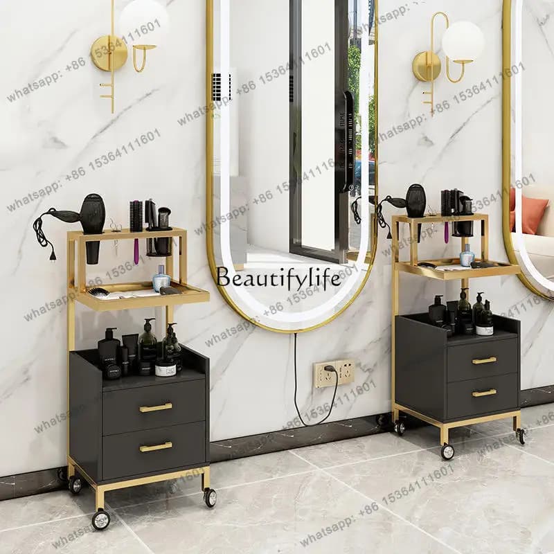 Customizable Barber Shop Cabinet Hair Salon Simple Hair Tool Cart Storage Drawer Storage Work Cabinet