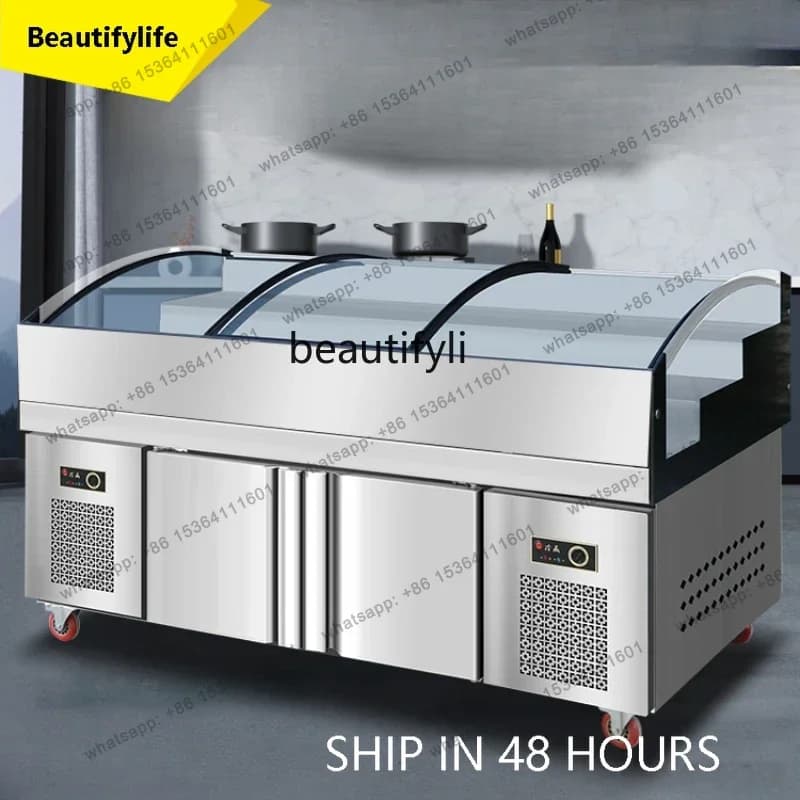 Breeze Ladder Ice Table Display Kabob Cooked Food Preservation Refrigerated Cabinet Freezer Commercial Freezer