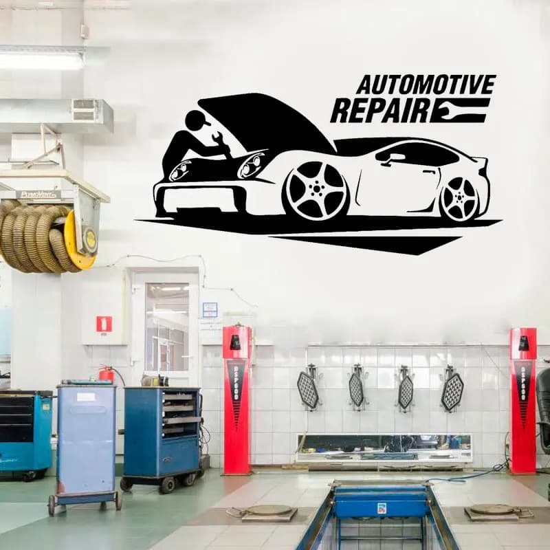 Automotive Repair Sign Car Service Garage Wall Decal Vinyl Auto Repair Shop Workshop, Factory Decoration Sticker Wallpaper A103