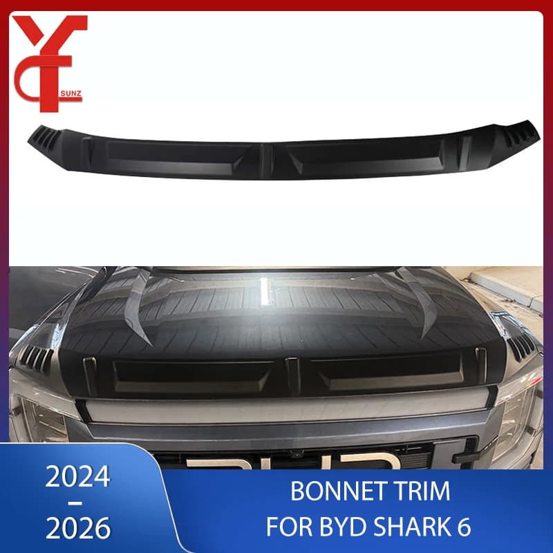 ABS Front Bumper Bonnet Guard Protector Bonnet Trim Hoop Scoop For BYD Shark 6 2024 2025 2026 Car Accessories YCSUNZ