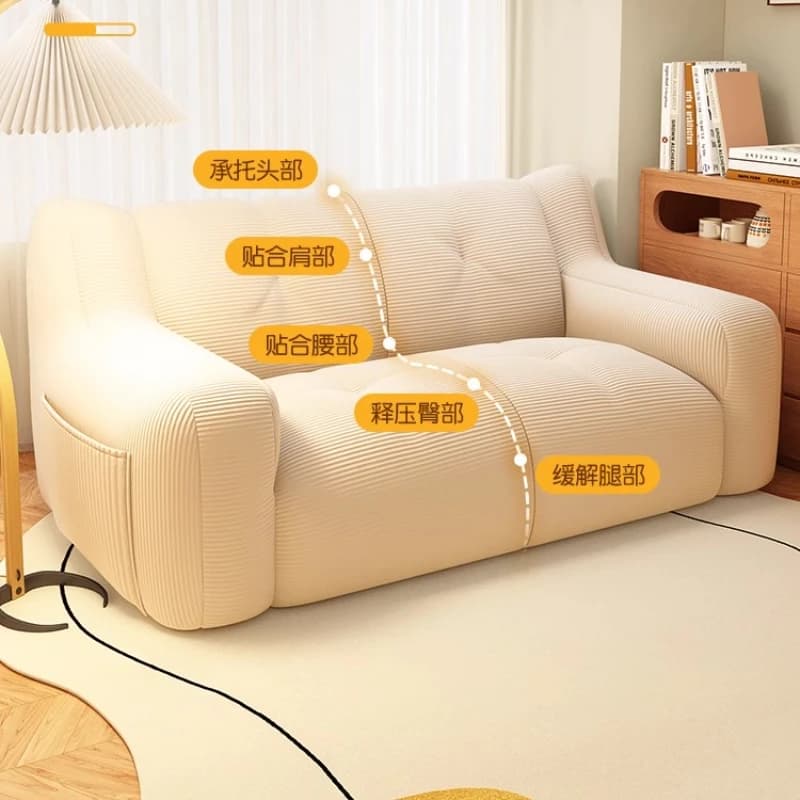 /furniture for home Fabric sofa living room double sofa small apartment on the ground tatami bedroom cream wind lazy sofa chair