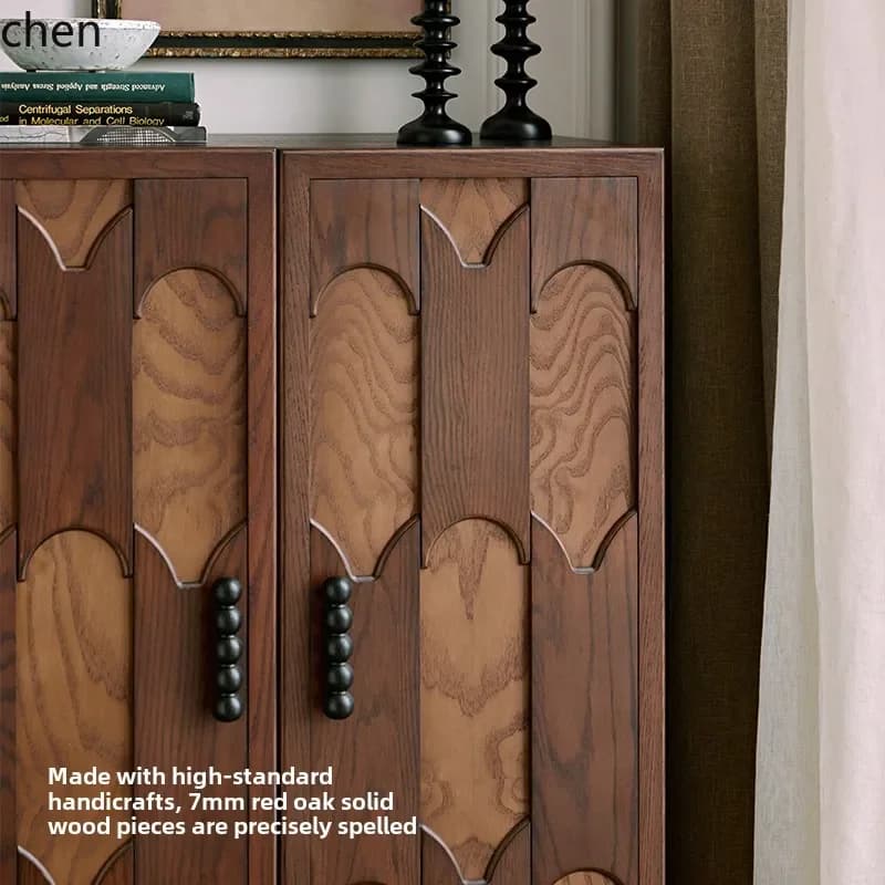YFY  bedroom solid wood chest storage locker retro bedside storage wardrobe