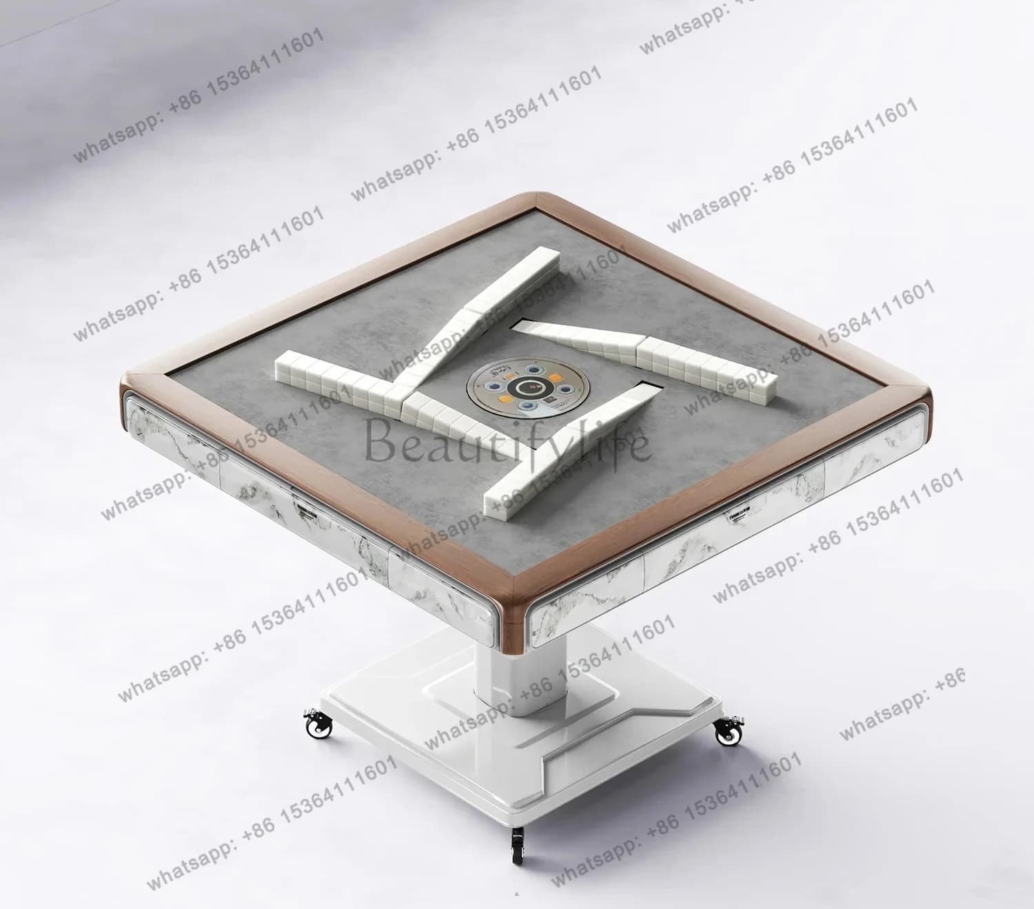 Fully automatic push-free card silent folding roller coaster household automatic mahjong table special chess and card room
