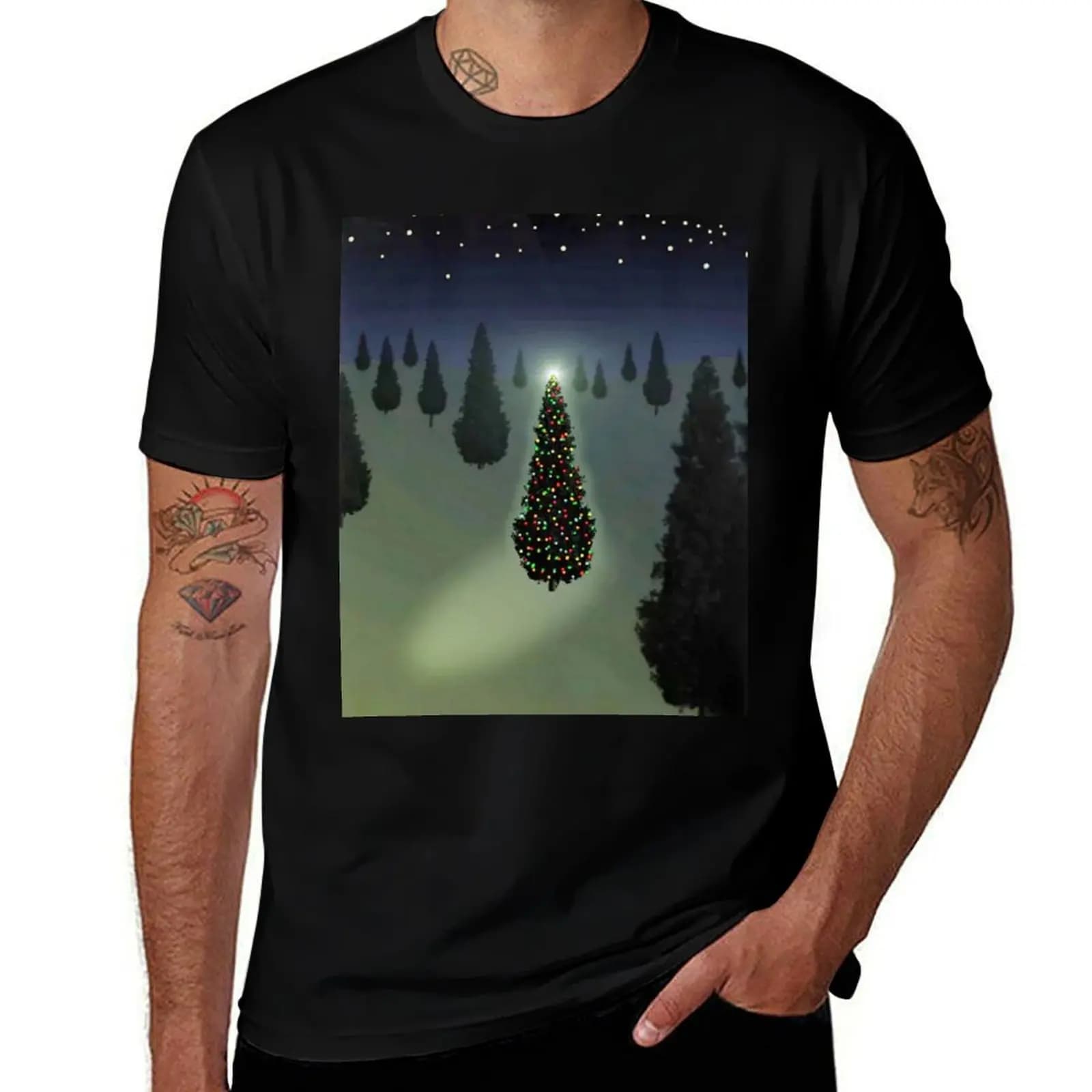 Rays Christmas Tree T-Shirt Cool Feeling Summer Tee Shirt T-Shirt