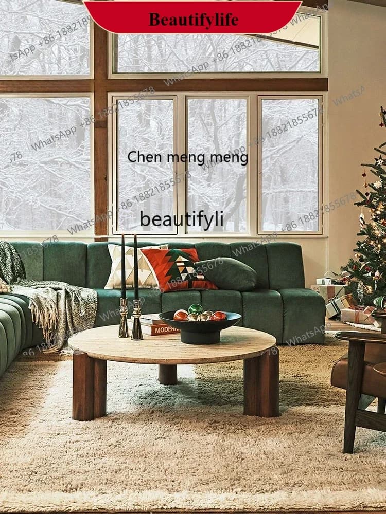 G153 Modern Minimalist Marble Coffee Table Living Room Small round Designer Table Home Coffee Table living room furniture