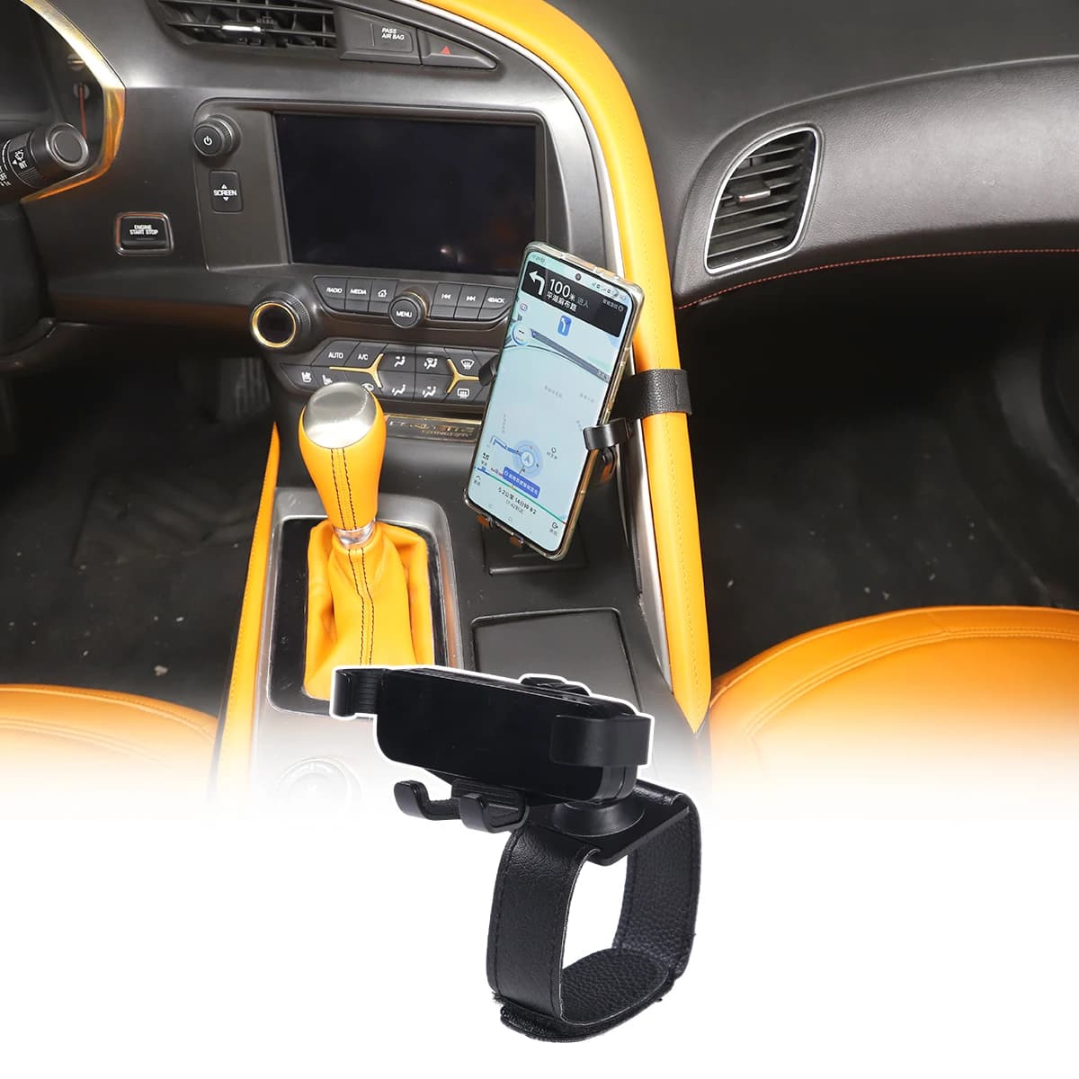 Auto Mobile Phone Holder GPS Mount Bracket Stander  For Chevrolet Corvette C7 2014-2019 Adjustable Car Mobile Phone Holder