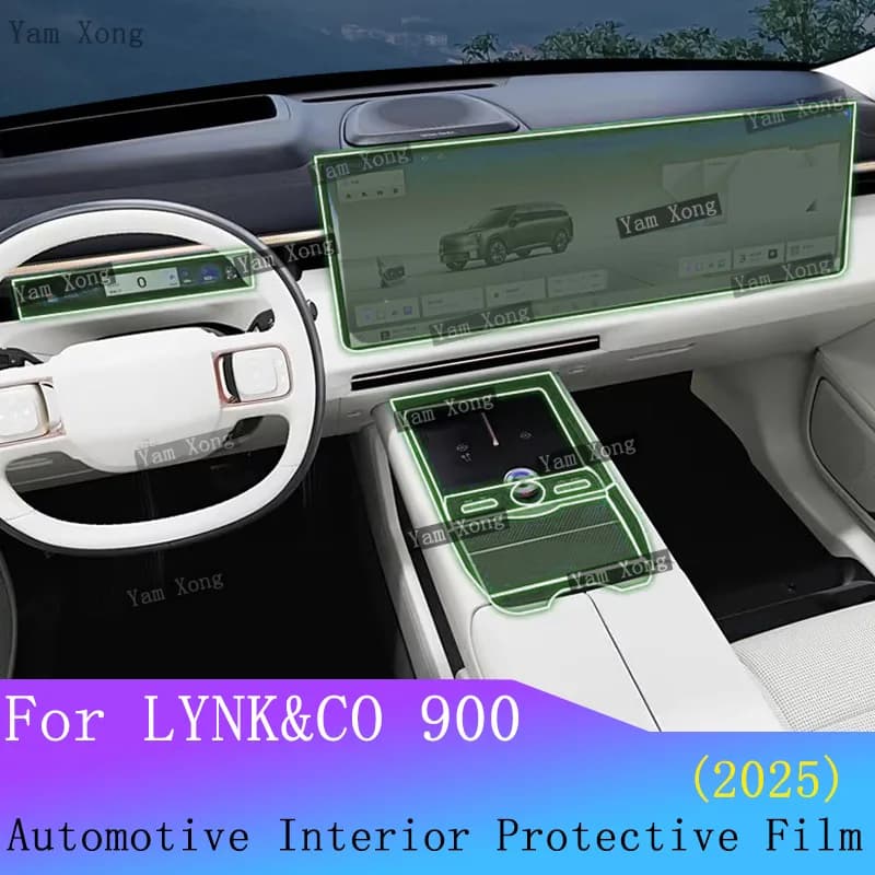 For LYNK CO LYNK&CO 900 Full Set Interior Film Navigation Screen Protection Sticker Gear Panel TPU Transparent Anti-scratch Film