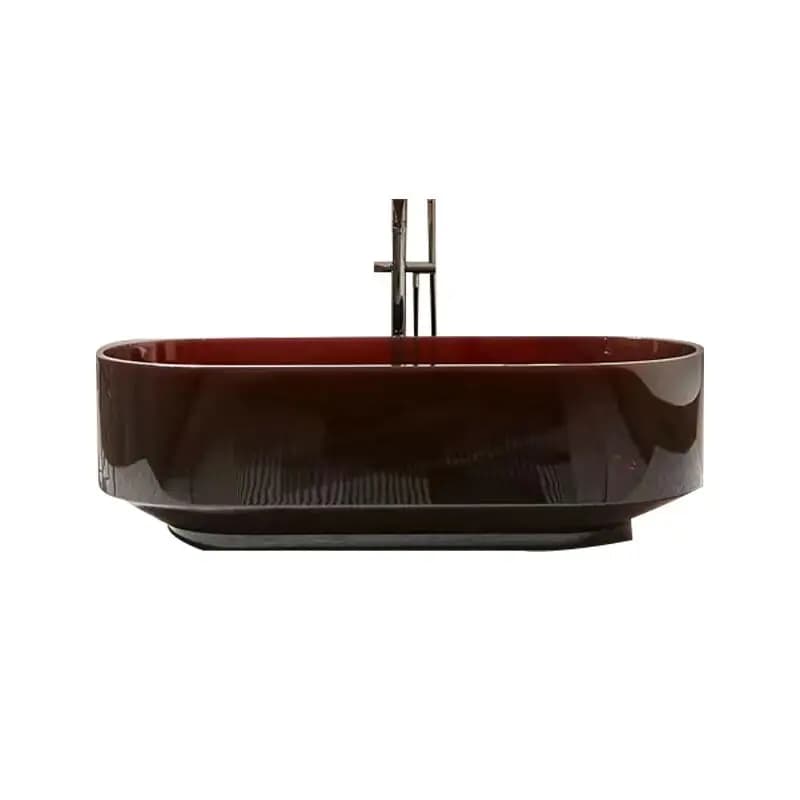 Hotel artificial stone rectangular portable soaking freestanding bathtub