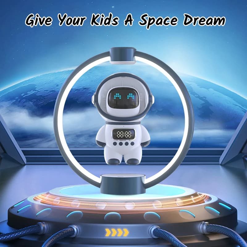 Floating Astronaut Bluetooth Speaker Levitating Rotation Night Light Desk Decor Wireless Audio Gift for Men Women Kids Birthday