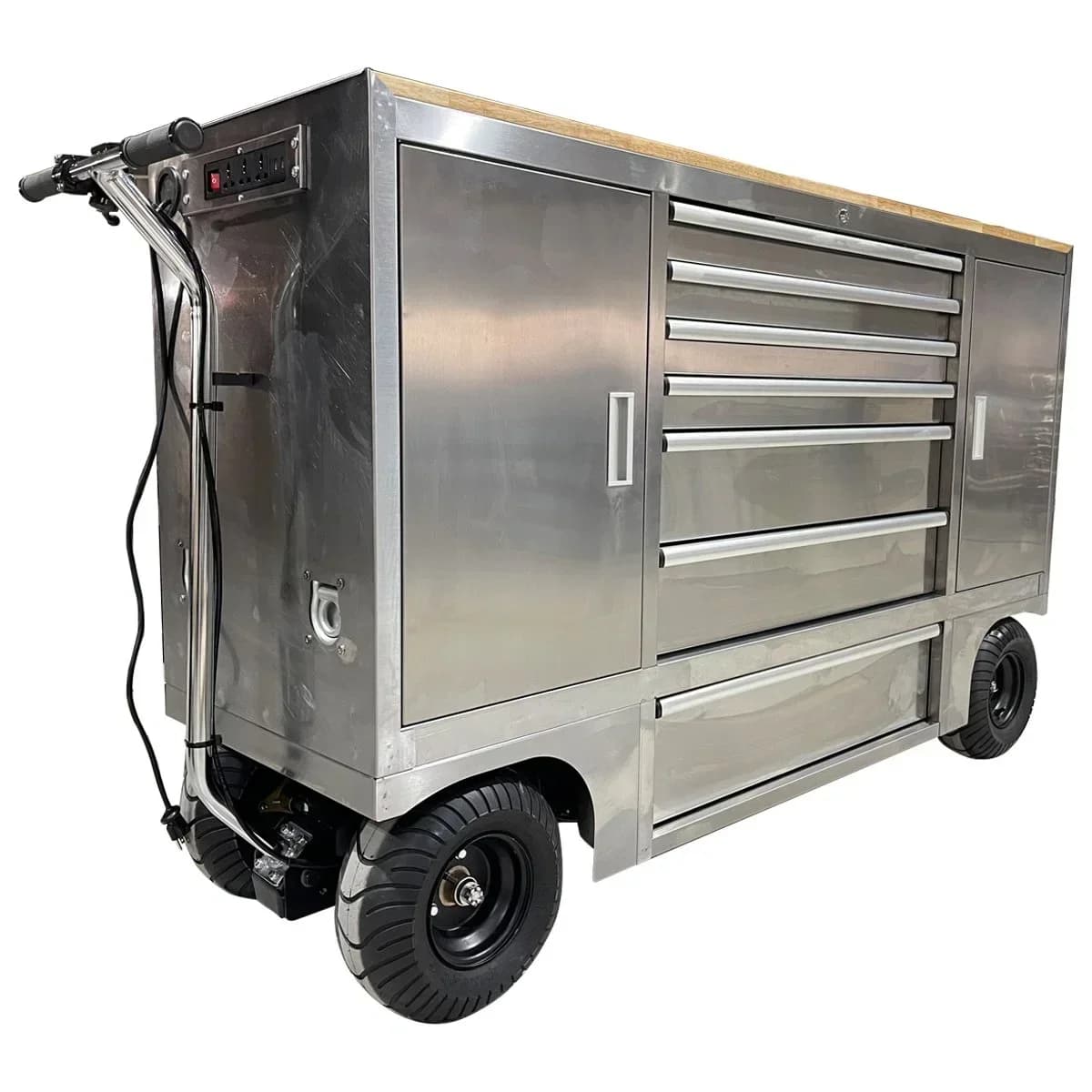 Multi-functionaltainless Steel Workshop Garage Job Site Heavy  Pit Cart Cabinet