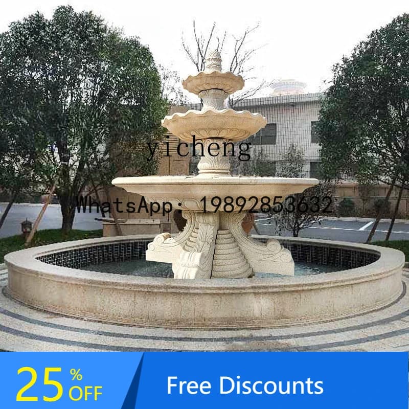 Rockery Water Flow Stone Sculpture Courtyard Fish Pond Large Water Fountain Waterfall Bowl Landscape Sculpture Ornament