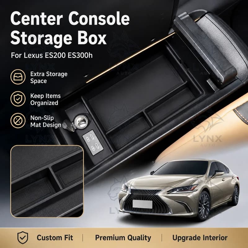 For Lexus ES200 ES300h Car Center Console Armrest Storage Box Car Organizer Interior Accessories Upgrade with Lid