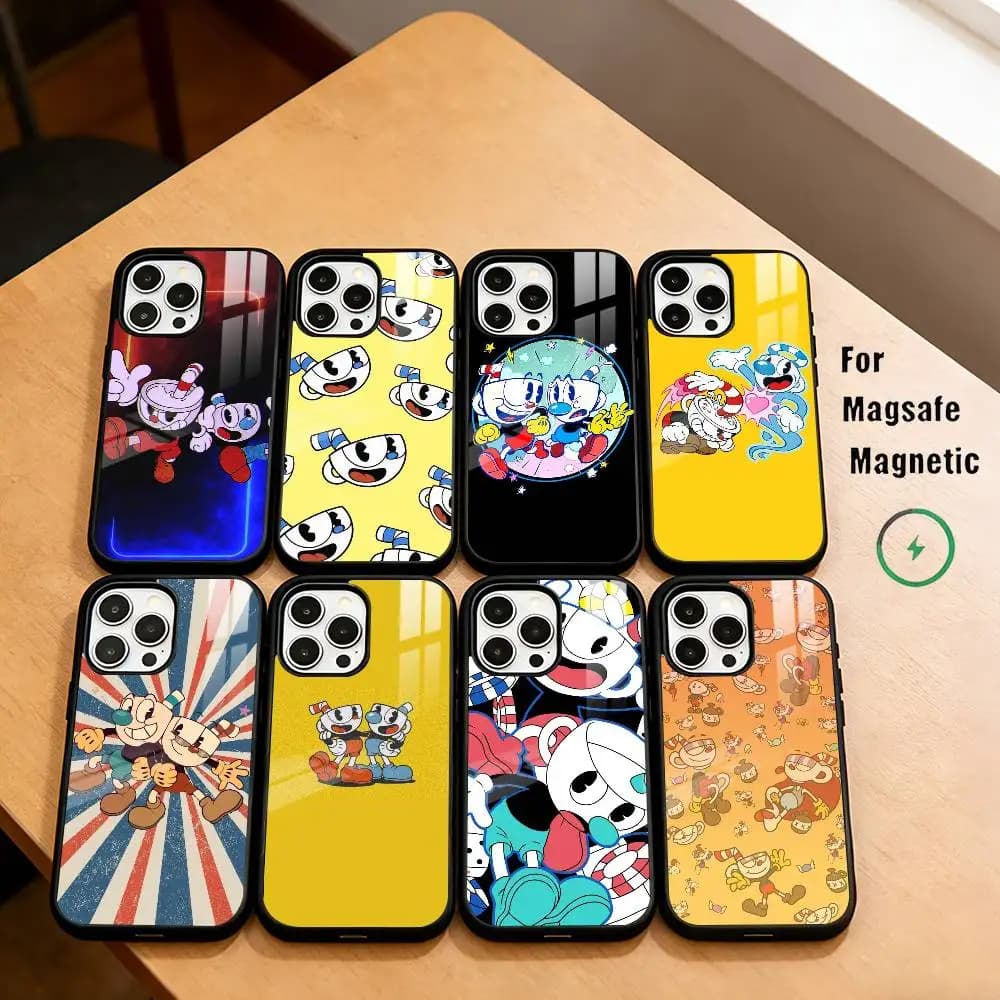 Funny and quirky C-Cuphead Phone Case For iPhone17,16,15,14,13,12,11 Plus,Pro Magnetic with Magsafe Wireless Charging