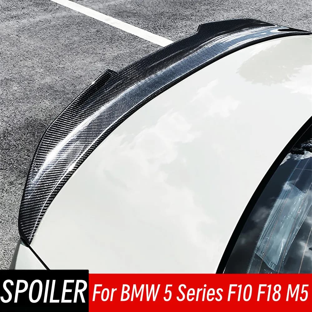For BMW 5 Series F10 F18 M5 520i 528i 535i 530i 525i PSM Style Real Carbon Fibe Rear Trunk Lid Spoiler Wings Car Accessorie Part
