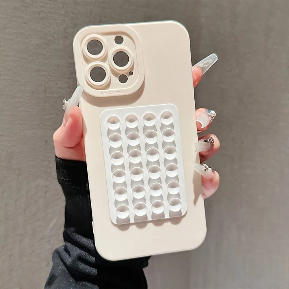 Pupil Black Eye Beige Suction Cup Case For Samsung Galaxy S26 S25 S24 S23 Ultra 5G S22 Plus S21 FE A16 A35 A55 A34 A54 A53 Cover