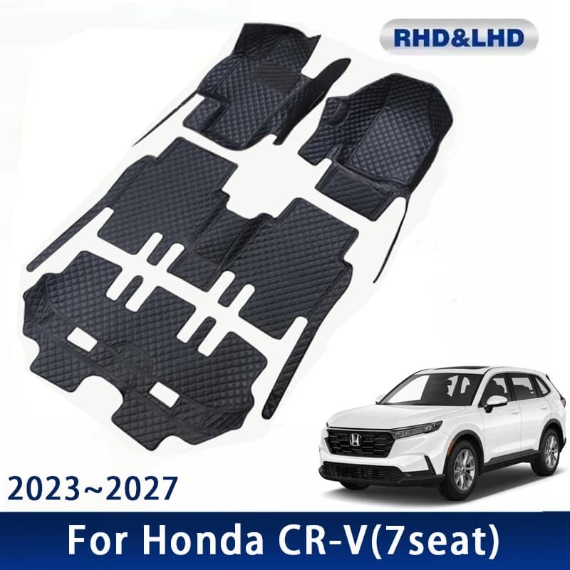 Car Floor Mats For Honda CR-V CRV CR V RS MK6 2023~2027 7seat Waterproof Leather Auto Foot Pads Carpet Interior Accessories 2026