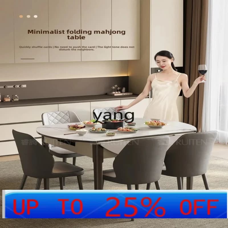 LH    mahjong machine mahjong table automatic household dining table dual-purpose folding round table