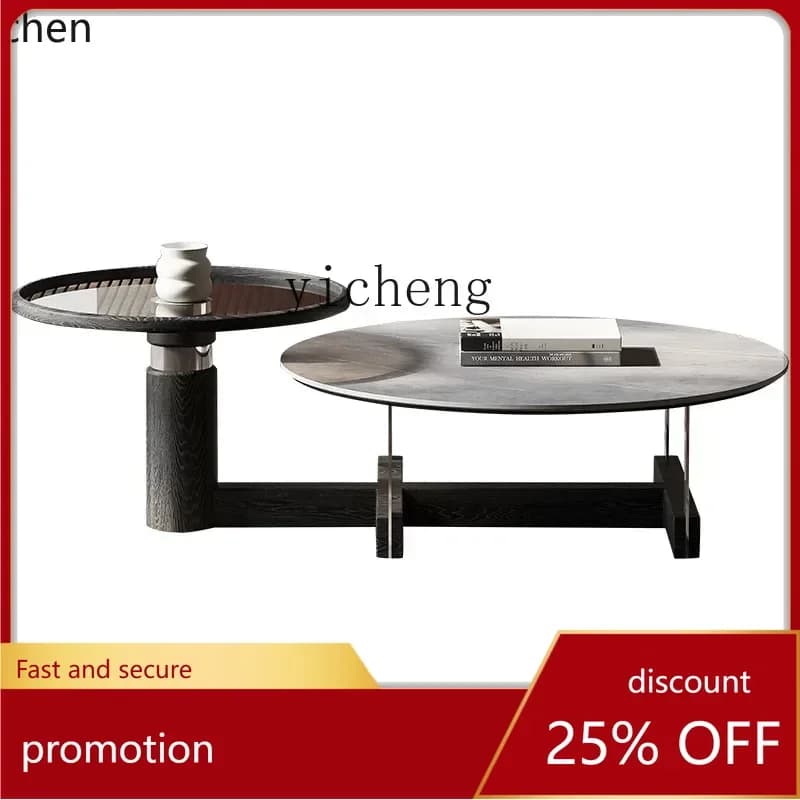 ZMLrock slab coffee table  movable small apartment coffee table light luxury advanced living room home coffee table