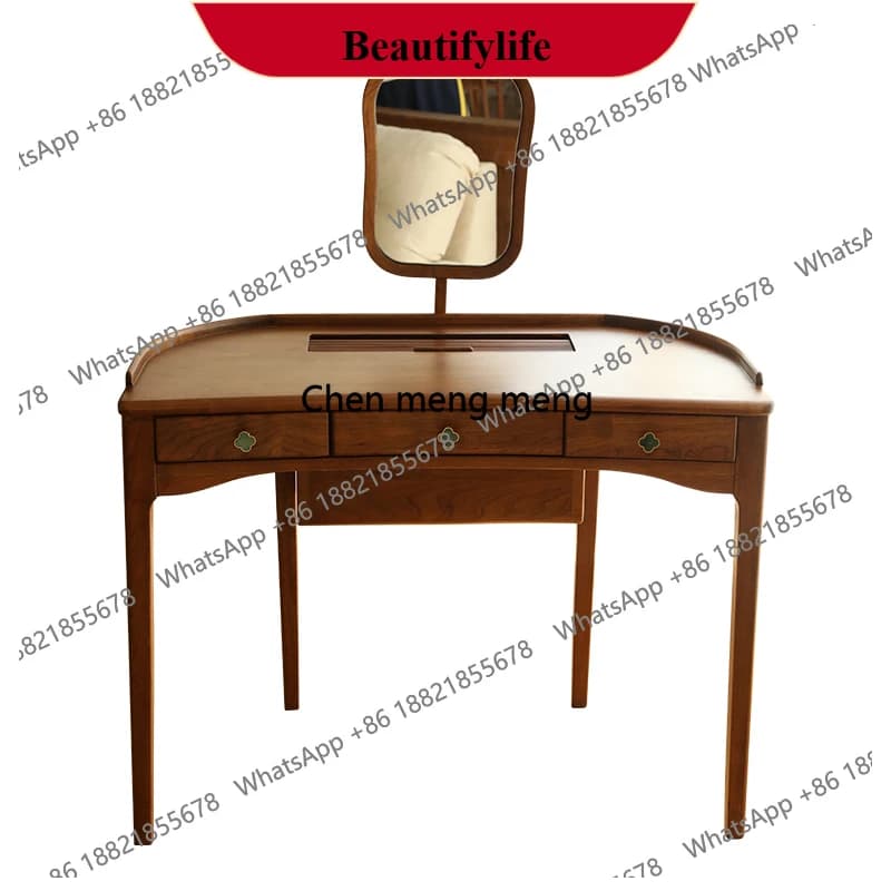 z183 Retro solid wood dresser medieval French makeup table national style makeup cherry wood modern