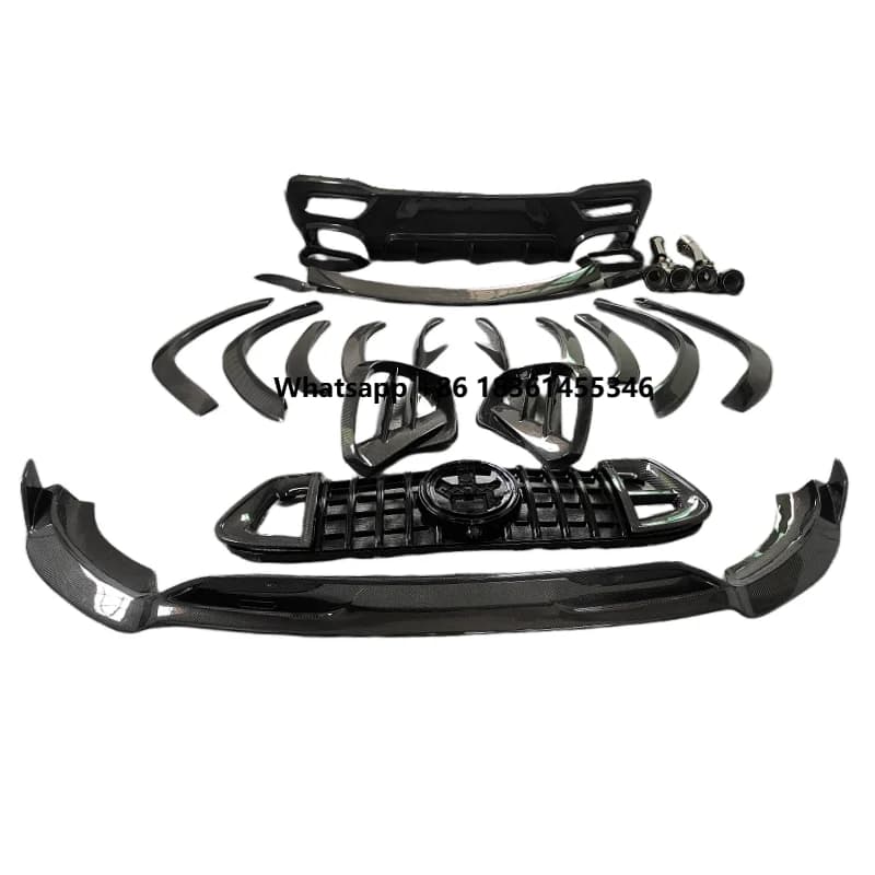 for GLE53 63 Coupe SUV  Body Kit True Carbon Fiber Front Lip Rear Diffuser Rear Spoiler Grille B Style