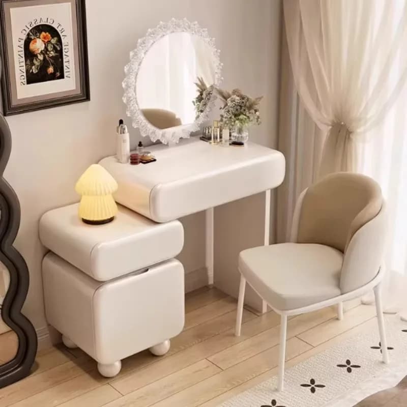 Shelves Storage Makeup Table Light Drawers Wood Living Room Cabinet Dressing Table Lounges Modern Tocador Mueble Furniture