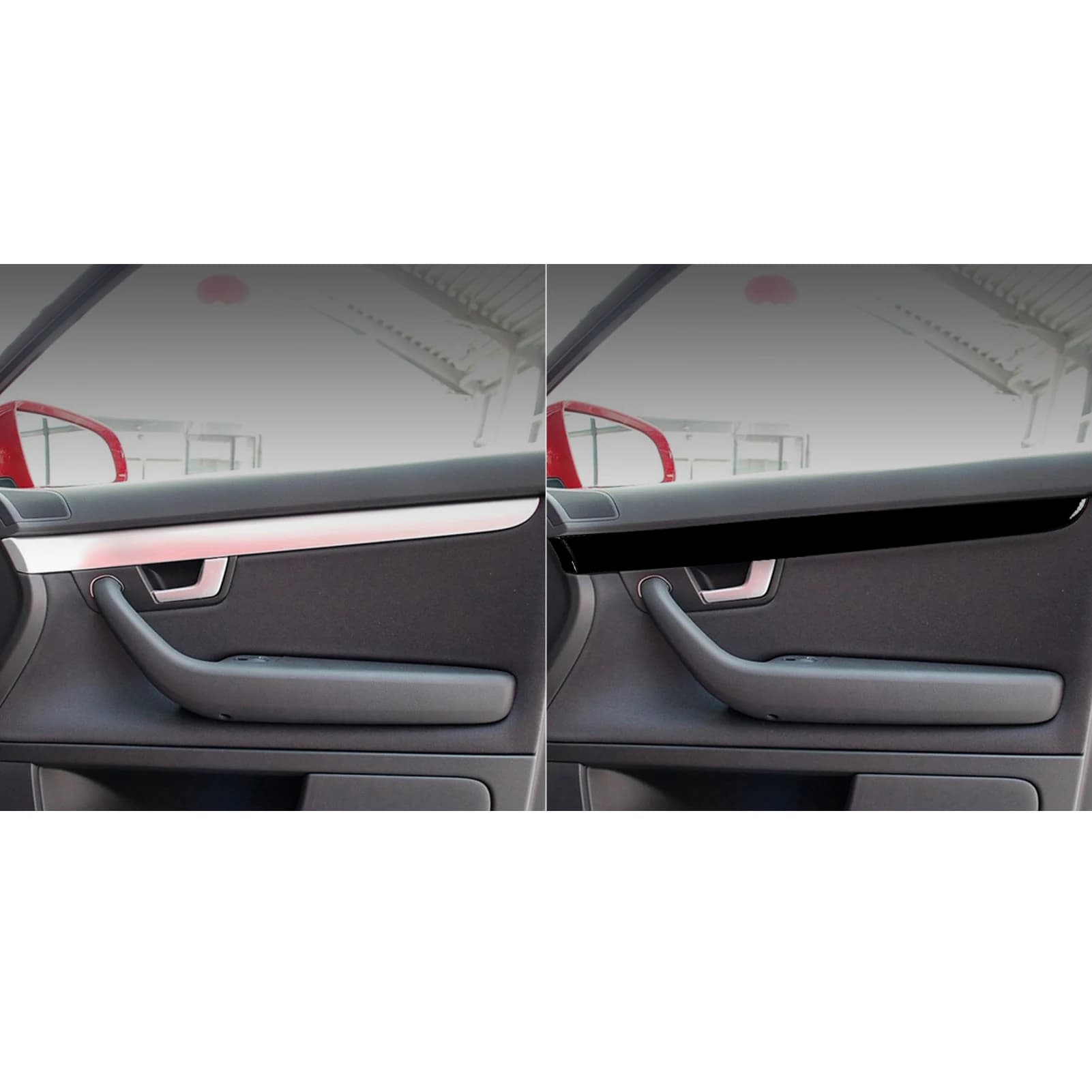For Audi A4 S4 B7 2005-2008 Piano Black Center Console Gear Shift Door Panel Trim Strips Car Interior Decoration Sticker