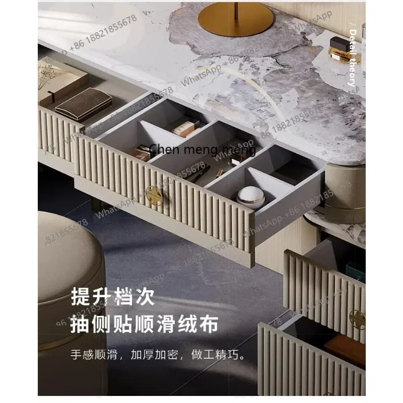 E136  Modern Luxury Vanity Table White Makeup Bedroom Women Dressing Table Wood Cheap Organizer Mesa De Maquillaje Home Furnitur