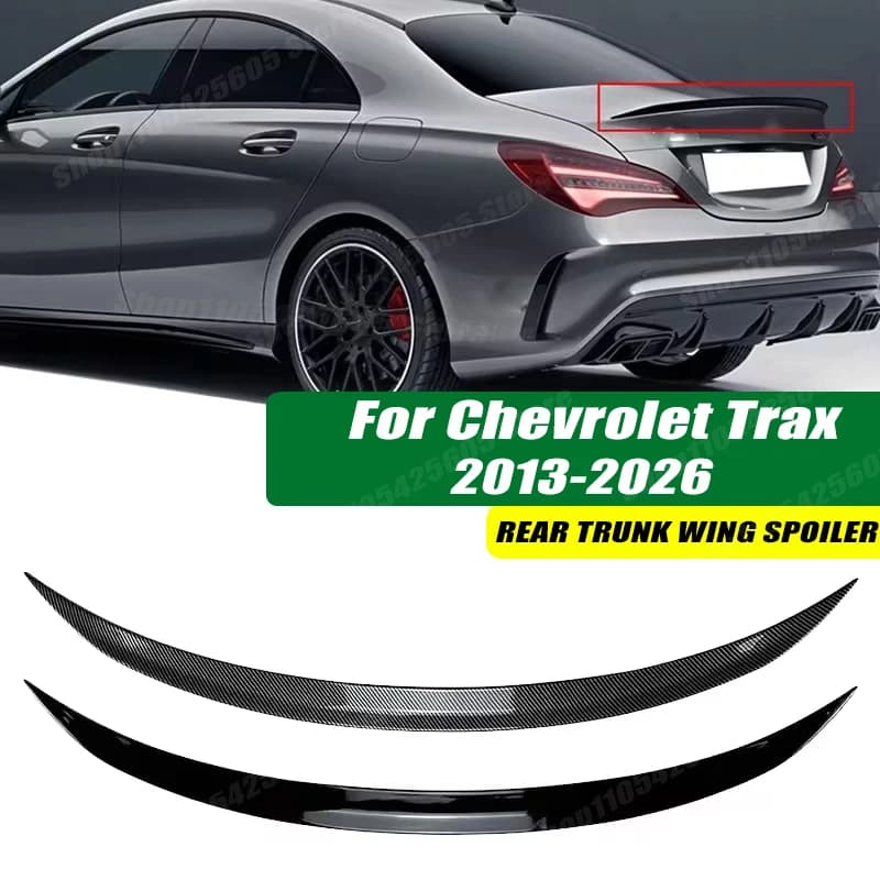 120cm 5D Carbon Look Rear Boot Trunk Spoiler Lip Stick-On Decorative Rear Wing For Chevrolet Trax 2013-2026 Car Accessories