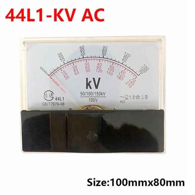 44L1 100V Input Analog AC Voltmeter High Voltage Meter 3KV 6kV 10kV 20kV 50kV 70kv 100kV Cannot Directly Use 80 * 100mm Multi Ra