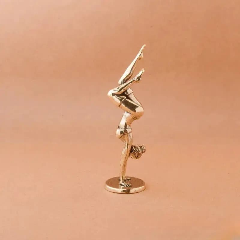 1pc 3.8" Solid Brass Yoga Headstand Beauty Model Statue Sexy Girl Gift Ornament
