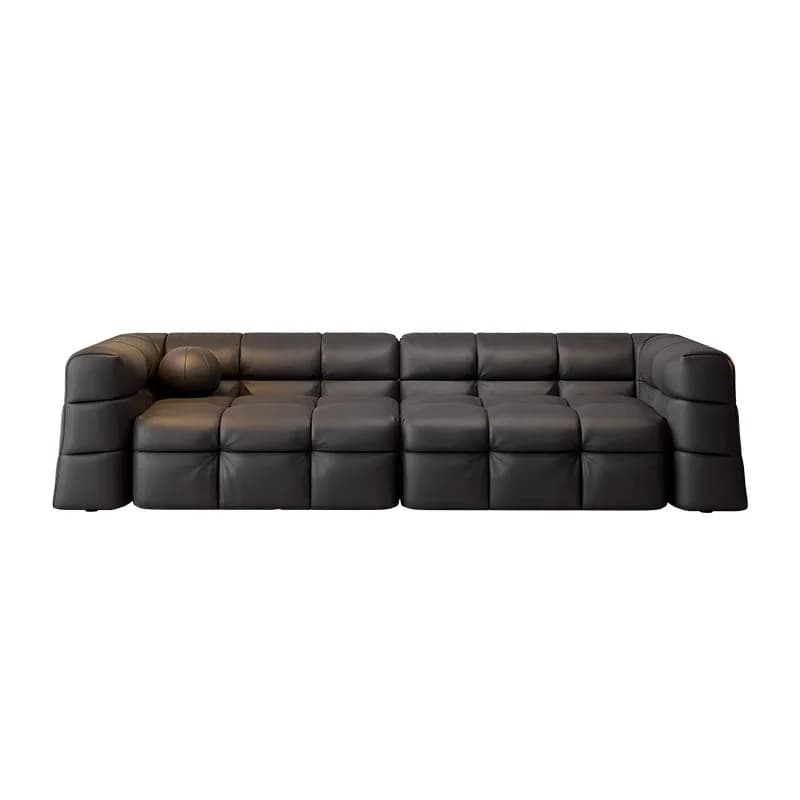 Marshmallow sofa Italian minimalist household top leather black sofa