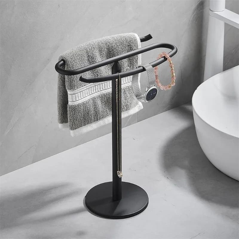 Metal Countertop Hand Towel Holder Double Sided Stand for Bathroom  and Vanity Hand Towels and Small Guest Towels Counter