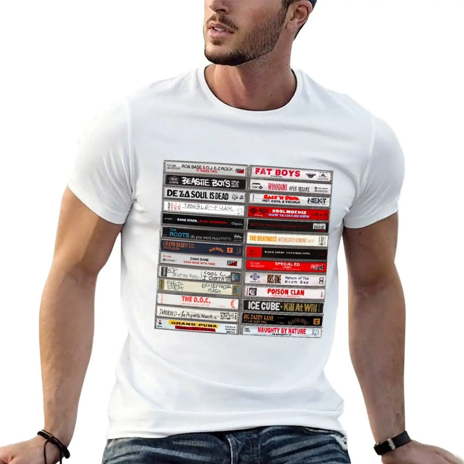 Classic Old School HIp Hop tapes painting - 1129 T-Shirt summer tops baggy shirts slim fit t shirts for men